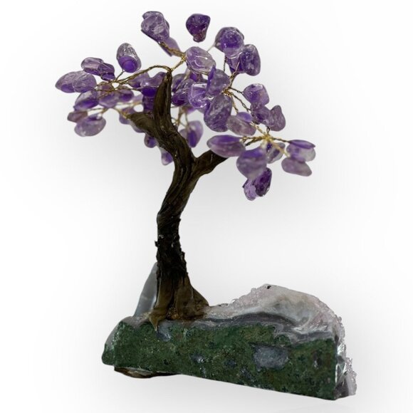 Amethyst Gemstone Bonsai Tree Large Rough Base 7" Height  Decorative Crystal - Picture 11 of 15